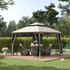Paviljon s dvostrukim krovom i 4 mrežasta zida 300 × 300 × 270 cm, bež