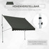 Tenda s teleskopskim stubovima i kurbom 300 × 150 × 170–280 cm, siva
