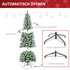 Novogodišnja jelka s 630 grana i 37 šišarki, snijeg na vrhovima, 180 cm, zelena i bijela