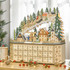 Adventski kalendar s 24 ladice i LED svjetlima, boja prirodnog drveta