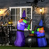 Halloween figura vještica s kotlom na napuhavanje, s LED osvjetljenjem, šarena
