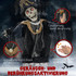 Halloween dekoracija duh sa zvukom i crvenim LED očima, crno-siva