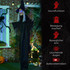 Halloween vještica sa zvukom i svjetlećim očima, crna