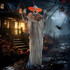 Halloween dekoracija klovn sa savitljivim rukama i crvenim očima, narandžasta