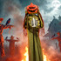 Halloween figura skelet u bundevi s pop-up efektom, svjetlo i zvuk, tamnozelena
