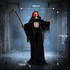 Halloween figura Smrt s kosom 170 cm, sa zvukom i svjetlećim očima, crna