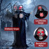 Halloween figura Smrt s kosom 170 cm, sa zvukom i svjetlećim očima, crna