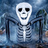 Napuhavajući Halloween skelet koji gmiže iz zemlje, s LED svjetlima, crni