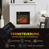 Električni kamin s 3D plamenom i grijanjem 1800 W, bijeli