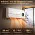 Zidni keramički grijač s ventilatorom 2000 W, daljinski upravljač, bijeli