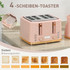 Set toaster za 4 kriške i kuhalo za vodu 1,7 L, 7 stepeni tostiranja, roza
