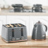 Set toster i kuhalo za vodu 1,7 L, toster za 4 kriške, siva