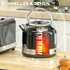 Set kuhala za vodu i tostera s 4 otvora, 7 nivoa tostiranja, 1,7 L, crni