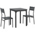 Trpezarijski set: stol 60 × 60 × 76 cm i 2 stolice, siva