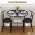 Set trpezarijski stol i 2 stolice s policom 80 × 52 × 76 cm, crni mermerni dekor