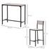 Bar set sa stolom i 2 barske stolice 89 × 45 × 87 cm, natur i crna