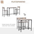 Bar set sa stolom i 2 barske stolice 89 × 45 × 87 cm, natur i crna
