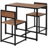 Set barskog stola i 2 stolice 90 × 47 × 76 cm, smeđa i crna