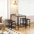 Set barskog stola i 4 tabure 100 × 60 × 88 cm, rustikalno smeđa i crna