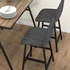 Set bar stola i 4 barske stolice, stol 120 × 60 × 91 cm, tamnosiva