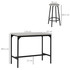 Barski stol s 4 barske stolice 110 × 50 × 89,5 cm, siv