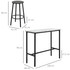 Barski set sa stolom i 2 barske stolice 100 × 40 × 90 cm, bijela i crna