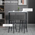 Barski set sa stolom i 2 barske stolice 100 × 40 × 90 cm, bijela i crna