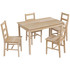 Set trpezarijski stol i 4 stolice od masivnog drveta 118 × 73 × 75 cm, natur