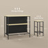 Barski set: stol i 2 barske stolice, stol 100 × 60 × 95 cm, hrast/crna