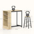 Set barskog stola i 2 stolice s policom 91 × 49 × 91 cm, hrast i crna