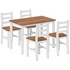 Trpezarijski set: stol 108 × 65 × 75 cm i 4 stolice, smeđa i bijela