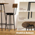 Barski set sa stolom i 2 tapecirane barske stolice 60 × 60 × 91 cm, smeđa