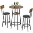 Barski set sa stolom i 2 tapecirane barske stolice 60 × 60 × 91 cm, smeđa