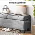 Klupa s prostorom za odlaganje 116 × 41 × 47 cm, siva