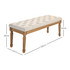 Tapacirana klupa s dugmadima 120 × 41 × 48 cm, krem bijela