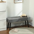 Tapacirana klupa od rebrastog baršuna 100 × 36 × 45 cm, siva