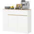 Komoda s ladicom, ormarićem i 3 police 106 × 30 × 81,2 cm, bijela
