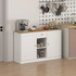 Komoda s ladicom, 2 ormarića i 2 police 120 × 35 × 75,2 cm, bijela