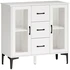 Komoda s 3 ladice i 2 staklena vrata 90 × 38 × 86 cm, bijela