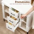 Komoda s 3 ladice i 2 staklena vrata 90 × 38 × 86 cm, bijela