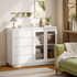 Komoda s 4 ladice i 2 staklena vrata 120 × 40 × 91 cm, bijela