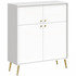 Komoda s 4 vrata i 6 odjeljaka 105,4 × 40,5 × 122,4 cm, krem bijela