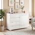 Komoda s 4 ladice i vratima 100 × 40 × 80 cm, bijela visokog sjaja