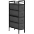 Komoda s 4 ladice od tkanine 20 × 43 × 81,5 cm, crna