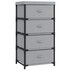 Komoda s 4 tekstilne ladice 42 × 32 × 80 cm, siva/crna