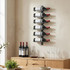 Zidna polica za vino za 6 boca 27 × 10 × 71 cm, crna