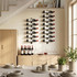 Zidna polica za vino za 6 boca 27 × 10 × 71 cm, crna