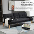 Sofa na razvlačenje s podesivim naslonom i sklopivim stolićem, siva