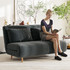 Sofa na razvlačenje 141 × 90 × 81 cm, tamnosiva