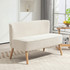 Sofa dvosjed s drvenim okvirom, nosivost 150 kg, krem bijela